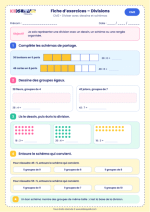 exercice division CM2 schémas à imprimer