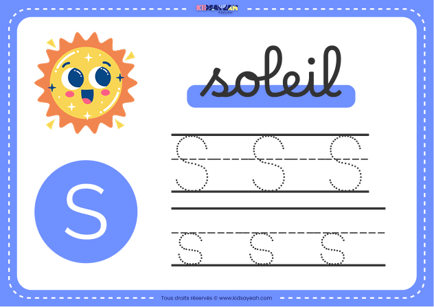 carte alphabet maternelle lettre S à imprimer