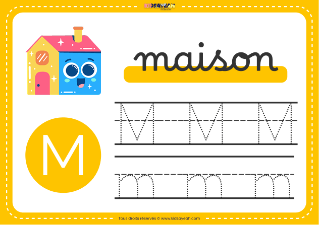 Fiche de graphisme PS avec la lettre M
