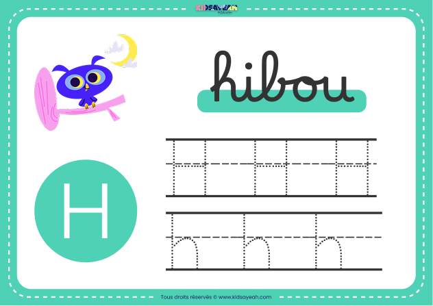 carte alphabet maternelle lettre H à imprimer