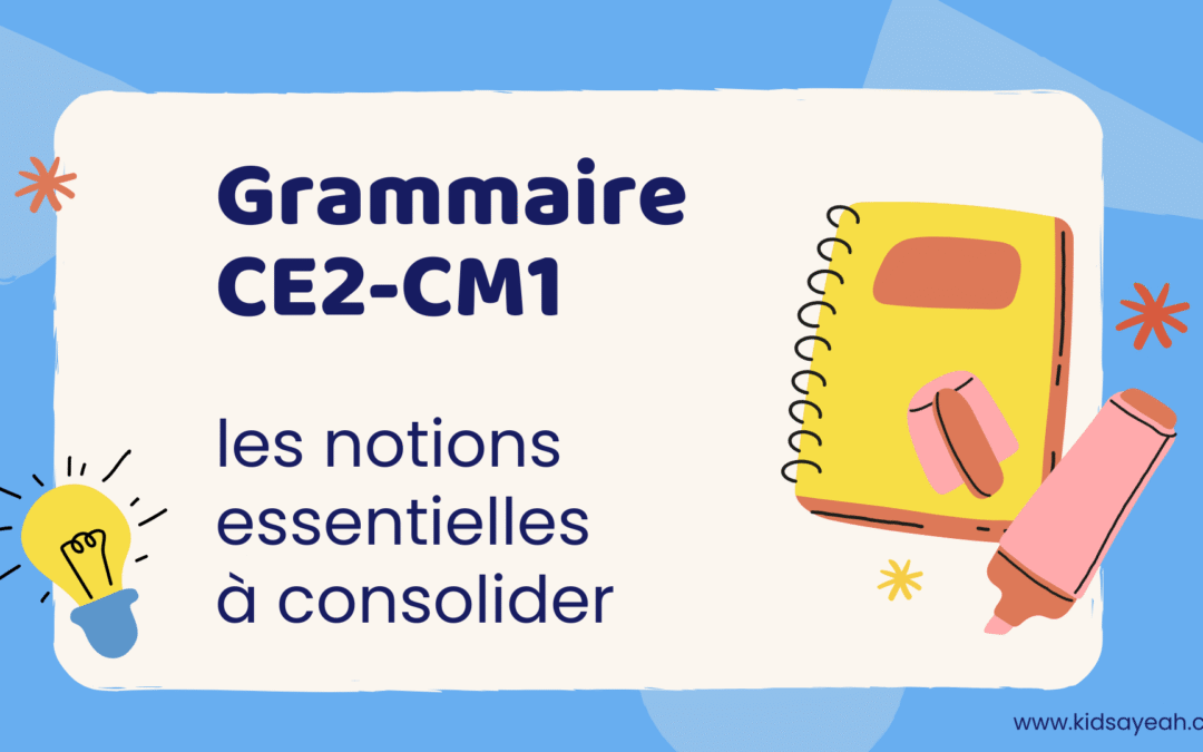 Grammaire CE2-CM1 : les notions essentielles à consolider