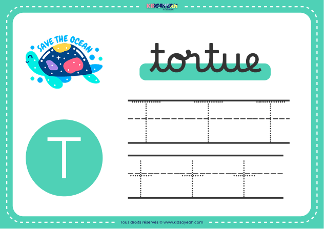 carte alphabet maternelle lettre T à imprimer