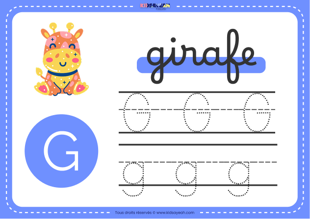 carte alphabet maternelle lettre G à imprimer