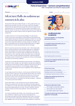 lecture documentaire CM2 Niki de Saint Phalle à imprimer
