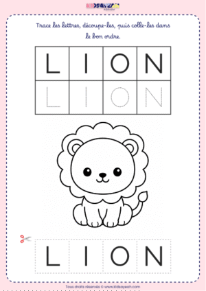 Apprendre le mot LION – Petite section