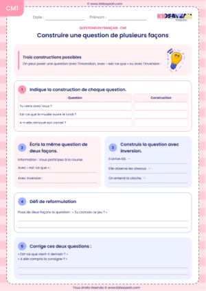 construire des phrases interrogatives CM1