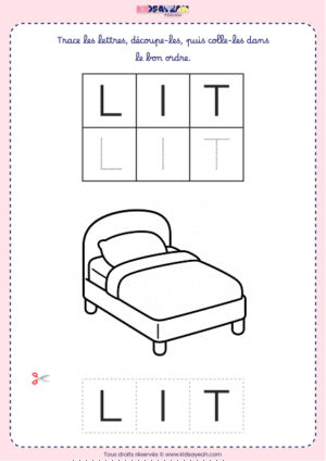 Écrire le mot LIT – Activité PS