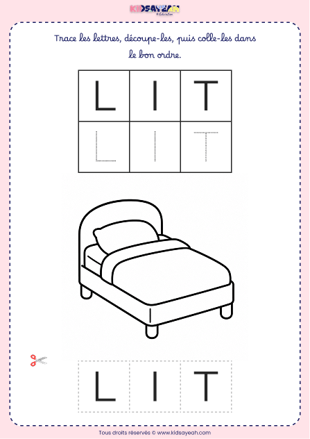 Écrire le mot LIT – Activité PS