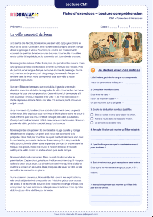 exercice d’inférences CM1 avec un vélo couvert de boue