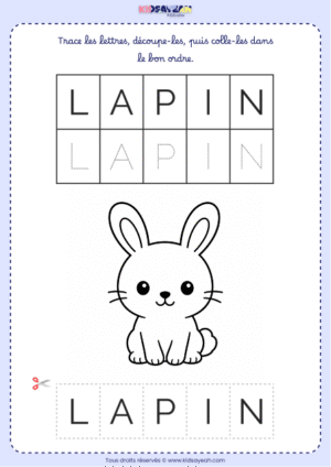 Fiche écriture LAPIN – Moyenne section