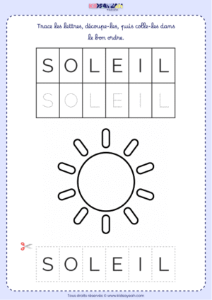 Fiche écriture SOLEIL – Grande section