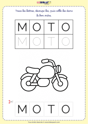 Former le mot MOTO – Petite section