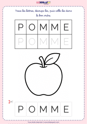Former le mot POMME – Activité MS