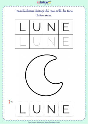 Jeu de lettres LUNE – Petite section