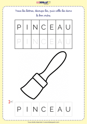 Jeu de lettres PINCEAU – Grande section