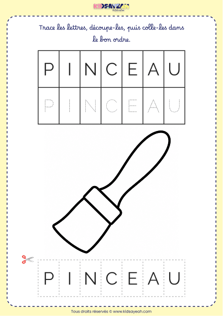 Jeu de lettres PINCEAU – Grande section