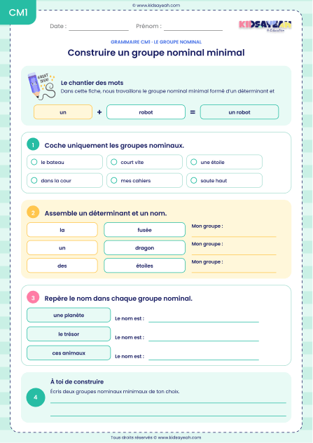 groupe nominal minimal CM1