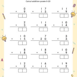 exercice addition posée cp