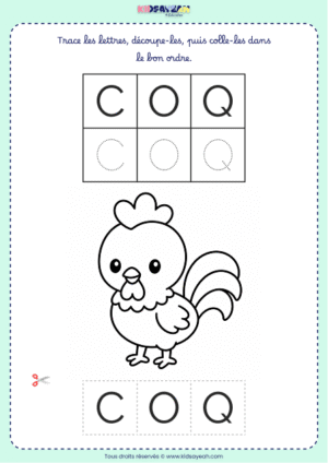 Lettres à découper COQ – Petite section