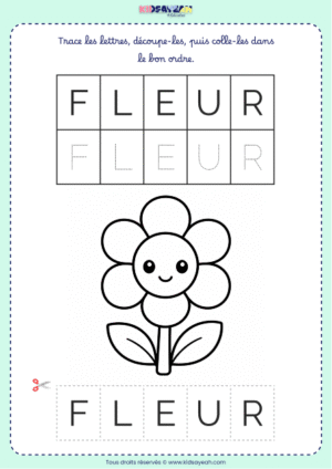 Lettres à découper FLEUR – Fiche MS