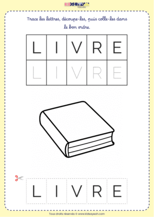 Recomposer le mot LIVRE – Moyenne section