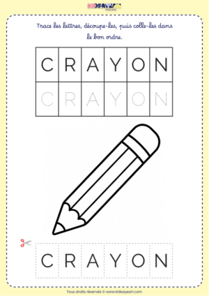 Remettre les lettres de CRAYON dans l’ordre – MS