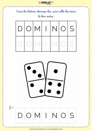 Remettre les lettres de DOMINOS dans l’ordre – GS