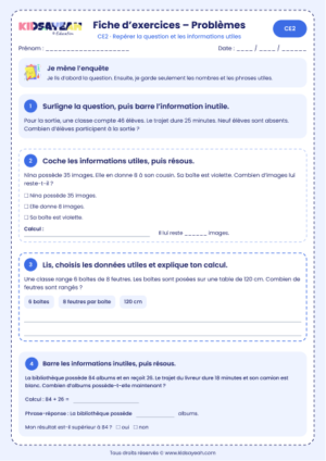 repérer les informations utiles dans un problème CE2