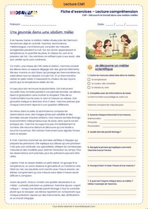 station météo à l’école texte documentaire CM1