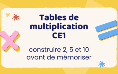 Tables de multiplication CE1 : construire 2, 5 et 10 avant de mémoriser