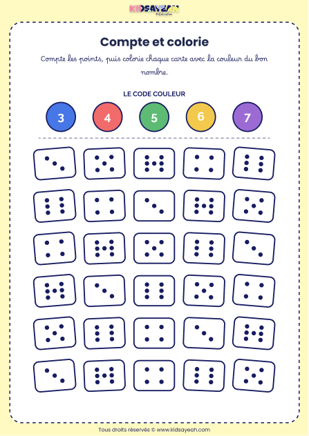 activité constellations du dé 3 à 7