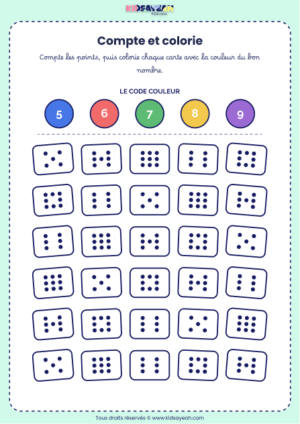 exercice nombres 5 à 9 maternelle à imprimer