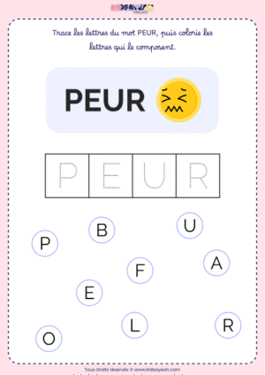 Former le mot PEUR maternelle