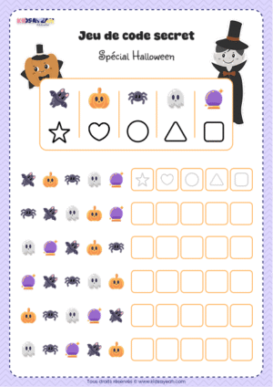 Jeu de code secret Halloween à imprimer