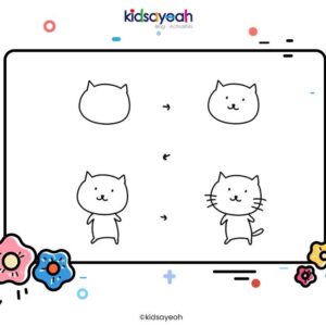 dessin pas à pas chat pour enfant