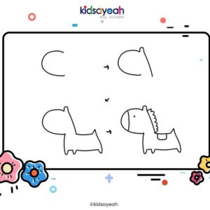dessin pas à pas cheval pour enfant