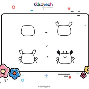 dessin pas à pas crabe pour enfant