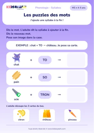 Ajouter TO, SO et TRON pour former de nouveaux mots en MS — aperçu de la fiche à imprimer