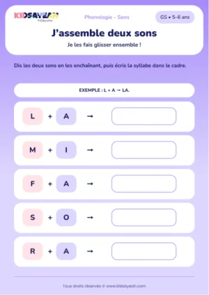 assembler deux sons en GS — fiche GS à imprimer
