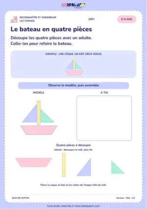 Le bateau en quatre pièces – assembler quatre formes pour refaire un bateau