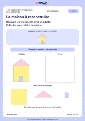 La maison à reconstruire – assembler des formes pour refaire une maison 4–5 ans