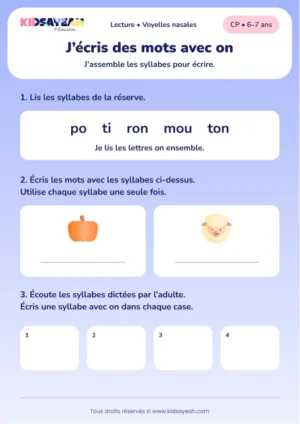 Composer potiron et mouton avec des syllabes au CP — aperçu de la fiche à imprimer