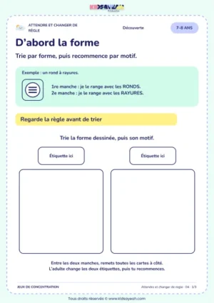 D’abord la forme – jeu de règles et d’attention à imprimer pour les enfants de 7–8 ans