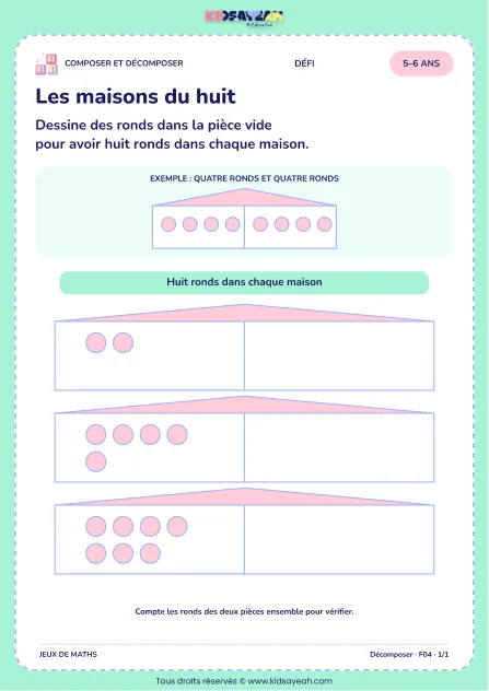 Les maisons du huit – décomposer le nombre 8 en GS