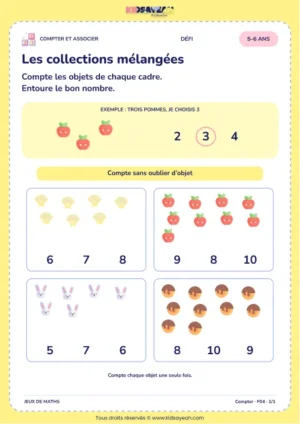 Les collections mélangées – dénombrer une collection jusqu’à 10 en GS