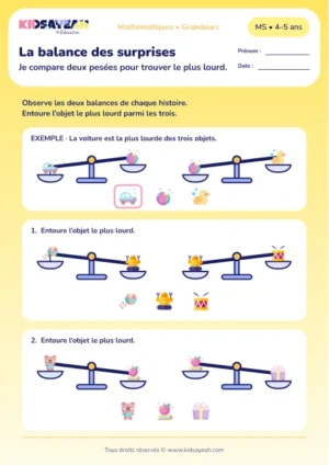 La balance des surprises – déduire l’objet le plus lourd à partir de deux pesées en MS