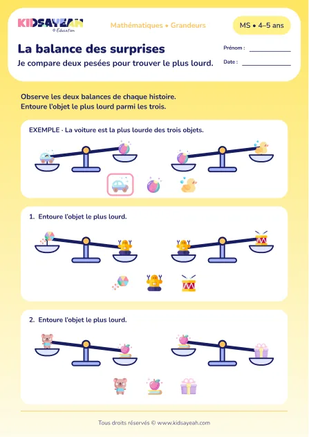 La balance des surprises – déduire l’objet le plus lourd à partir de deux pesées en MS