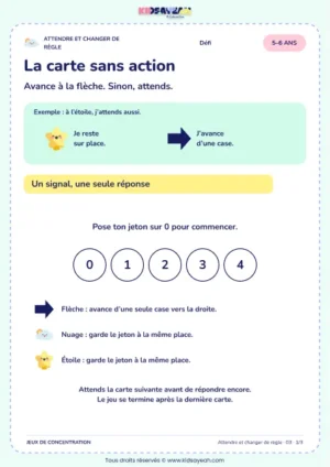 La carte sans action – jeu de règles et d’attention à imprimer pour les enfants de 5–6 ans