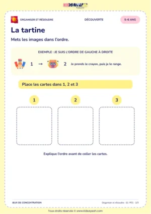 La tartine – jeu de logique et d’organisation à imprimer pour les enfants de 5–6 ans