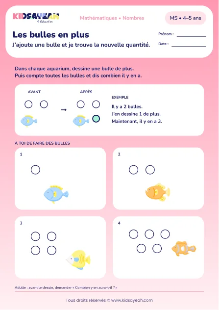 Les bulles en plus – ajouter un à une quantité en MS